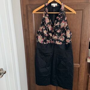Ruffle floral top dress (Plus)